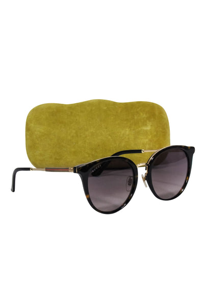 Gucci - Brown Tortoise Oversized Round Sunglasses