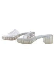 Current Boutique-Gucci - Clear Rubber Logo Platform Slide Sandals Sz 10