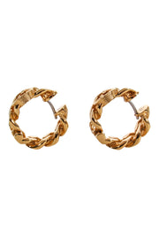 Current Boutique-Gucci - Gold Colored Braided Mini Hoops