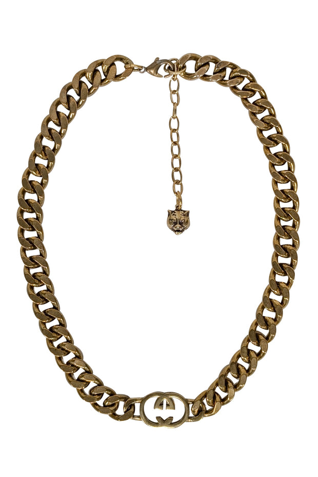 Current Boutique-Gucci - Golden Brass Interlocking G Choker Necklace