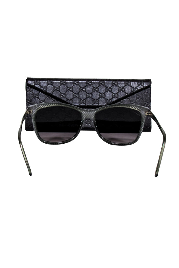 Current Boutique-Gucci - Grey Print Sunglasses w/ Silver Detail