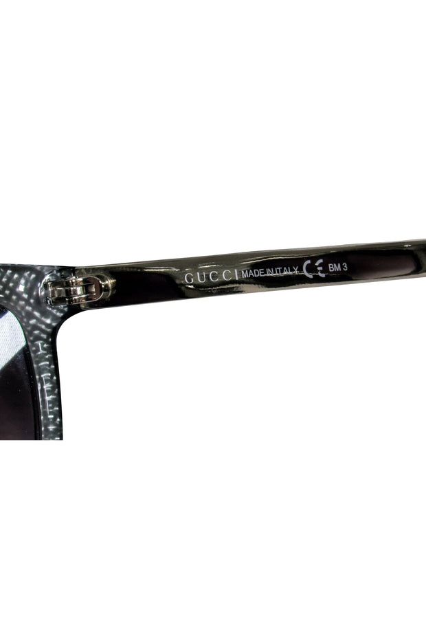 Current Boutique-Gucci - Grey Print Sunglasses w/ Silver Detail