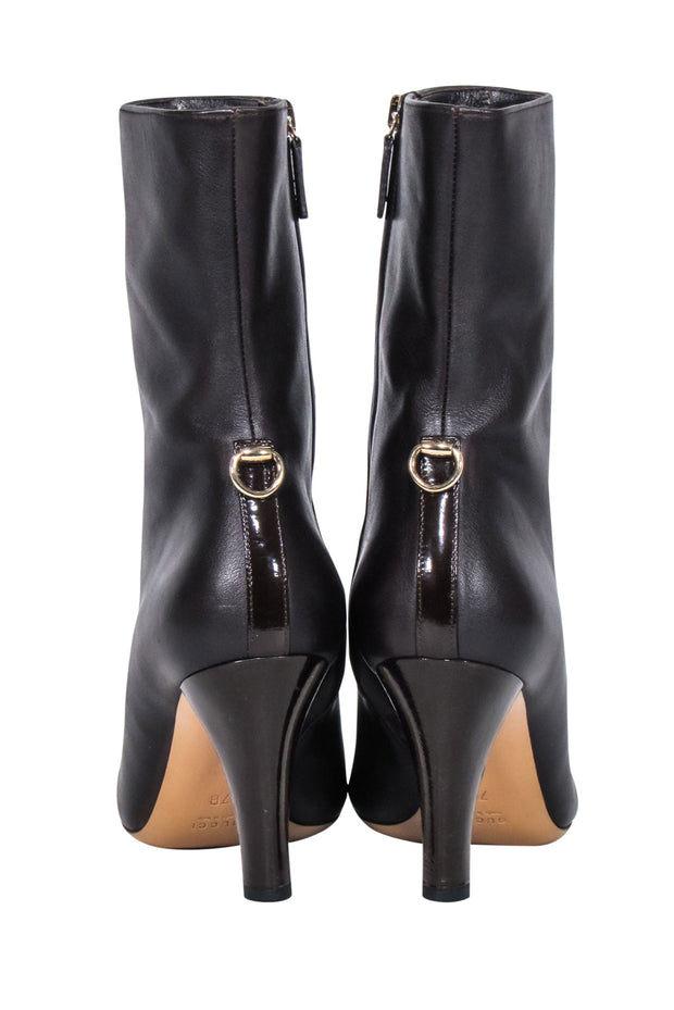 Current Boutique-Gucci - Mocha Brown Leather Stiletto Booties Sz 7