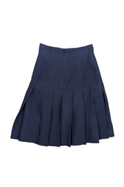 Current Boutique-Gucci - Navy Blue Drop Waist Pleated Skirt Sz 4