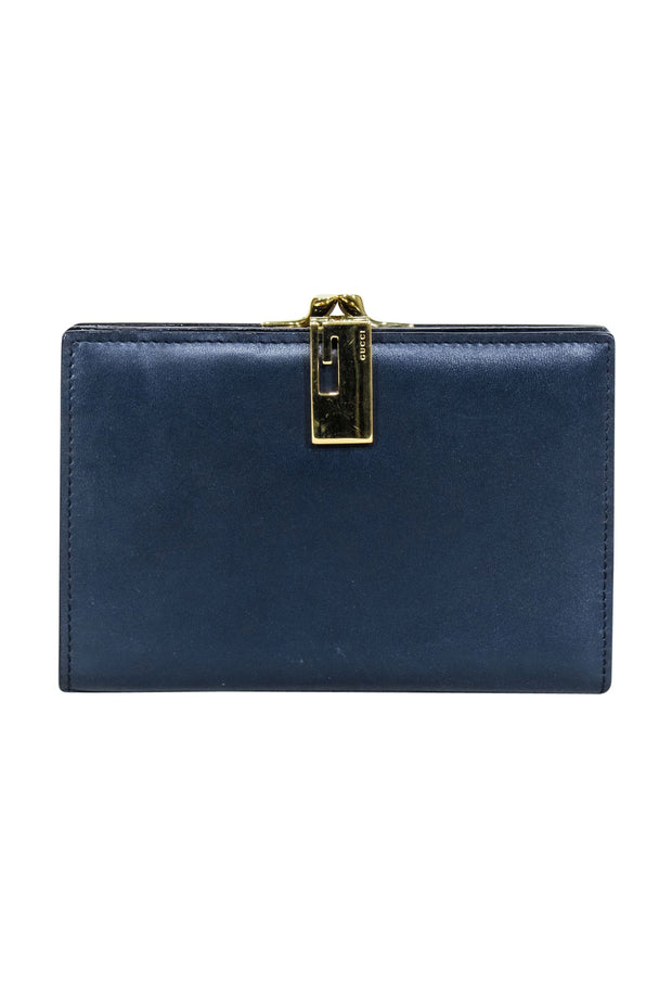 Current Boutique-Gucci - Navy Leather Square Wallet
