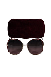 Current Boutique-Gucci - Red & Gold Large Sunglasses