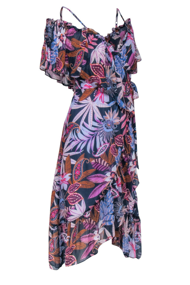 Current Boutique-Hale Bob - Navy Wrap Midi Dress w/ Paisley Print Sz XS