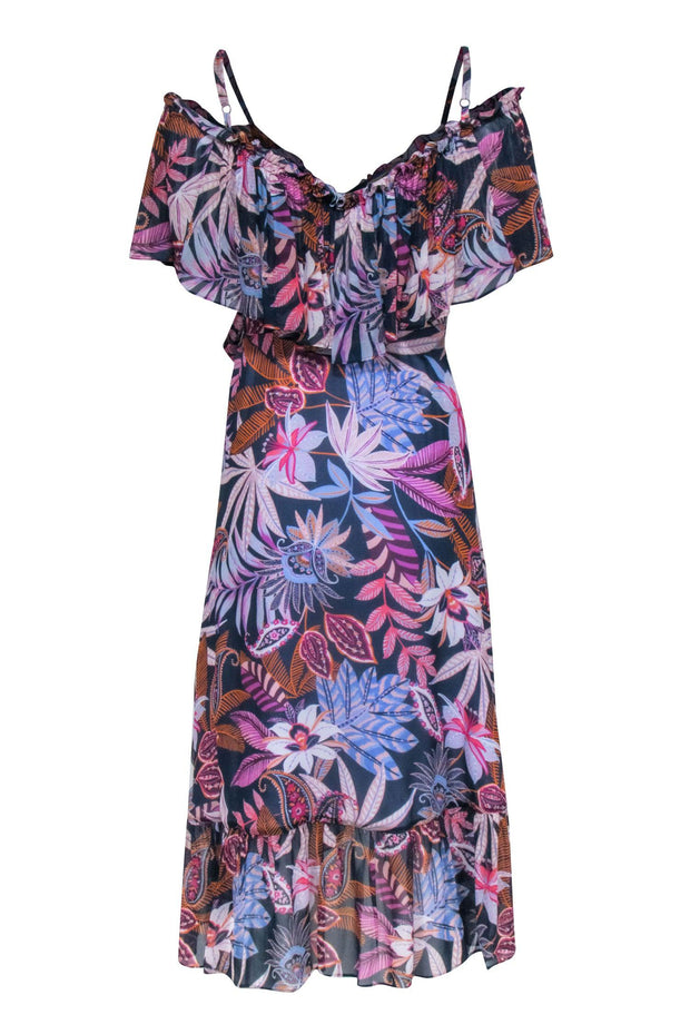 Current Boutique-Hale Bob - Navy Wrap Midi Dress w/ Paisley Print Sz XS