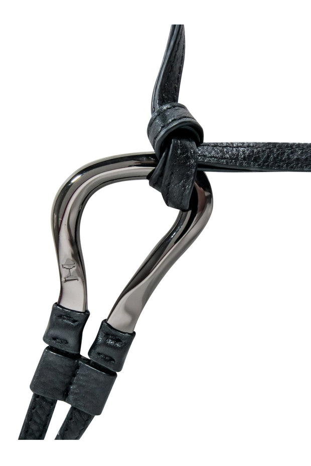 Current Boutique-Halston - Black Wrap Around Belt w/ Gunmetal Hardware