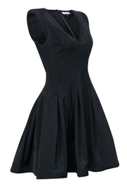 Current Boutique-Halston Heritage - Black Cap Sleeve Fit & Flare Cocktail Dress Sz 4