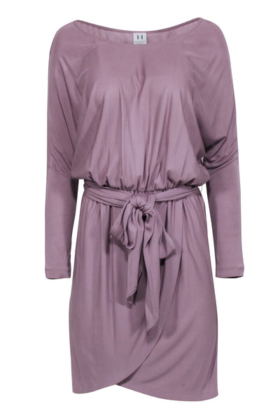 Current Boutique-Halston Heritage - Mauve Purple Long Sleeve Tie Dress Sz 4
