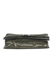 Current Boutique-Halston Heritage - Olive Green Leather & Suede Fold-Over Crossbody Bag