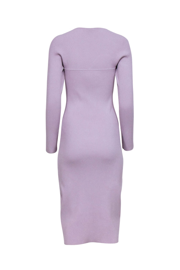 Current Boutique-Halston - Lilac Ribbed Long Sleeve Dress Sz S