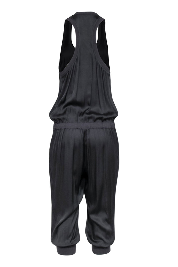 Current Boutique-Haute Hippie - Grey Silk Blend Sleeveless Jumpsuit Sz L