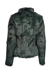 Current Boutique-Haute Hippie - Hunter Green Rabbit Fur Coat Sz S