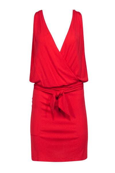 Current Boutique-Haute Hippie - Red Sleeveless Mini Wrap Dress Sz M