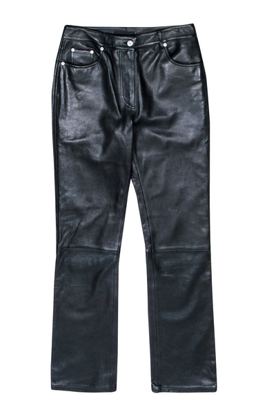 Current Boutique-Helmut Lang - Black Leather Pants Sz 6