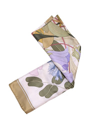 Current Boutique-Hermes - Ivory & Green "Flora Graeca" Silk Scarf