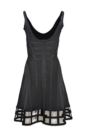 Current Boutique-Herve Leger - Black Bandage Sleeveless Fit & Flare "Viviene" Dress Sz S