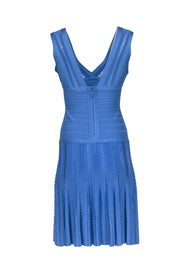 Current Boutique-Herve Leger - Cornflower Blue Bandage Sleeveless Flared Bottom Dress Sz XS