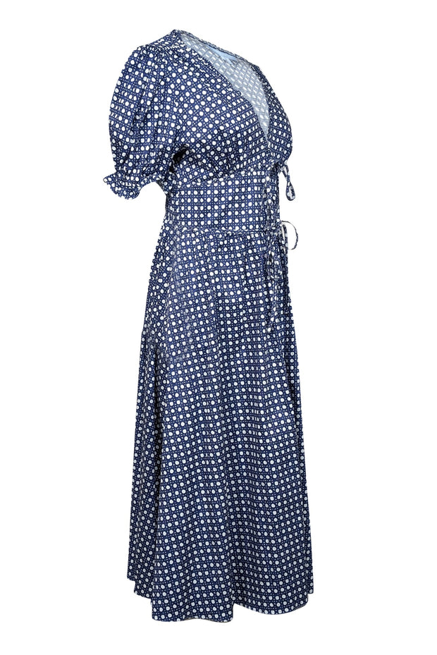 Current Boutique-Hill House - Blue & White Print Button Front Maxi Dress Sz M