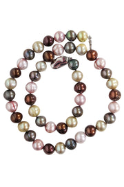 Current Boutique-Honora - Brown, Ivory, Grey Fresh Water Peal Necklace