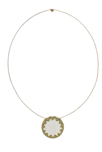 Current Boutique-House of Harlow 1960 - Ivory & Gold Large Pendant Necklace