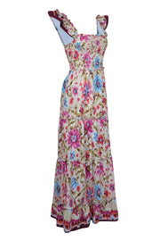 Current Boutique-House of Harlow 1960 - Khaki w/ Multicolor Graphic Floral Print Cotton Maxi Dress Sz S