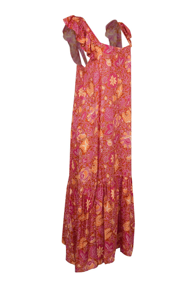 Current Boutique-House of Harlow 1960 - Orange & Magenta Paisley Print Maxi Dress Sz M