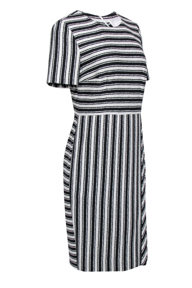 Current Boutique-Hugo Boss - Black & Ivory Stripe Short Sleeve Sz 6
