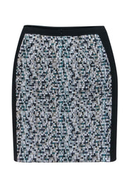 Current Boutique-Hugo Boss - Black Pencil Skirt w/ Metallic Pattern Sz 2
