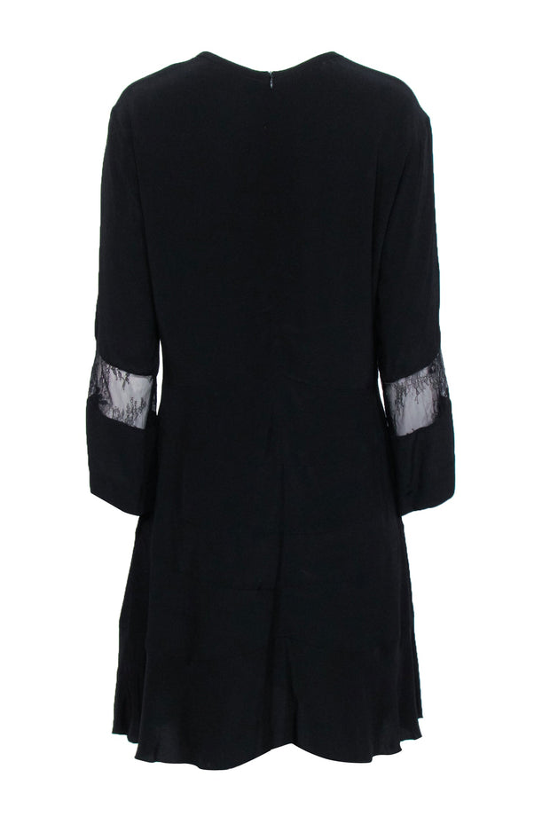 Current Boutique-IRO - Black Long Sleeve Dress w/ Lace Panels Sz 10