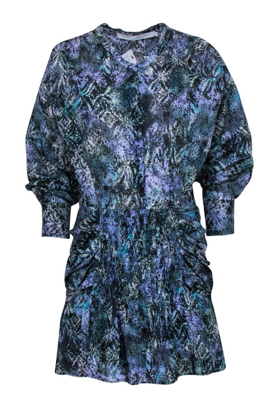 Current Boutique-IRO - Blue & Purple Abstract Dress Sz 40