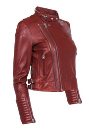 Current Boutique-IRO - Deep Brown Leather Moto Jacket Sz 4