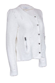 Current Boutique-IRO - Ivory Tweed Zipper Front Jacket Sz 10