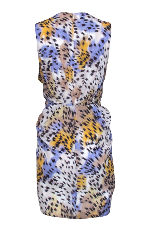 Current Boutique-IRO - Ivory w/ Blue & Orange Abstract Print Sleeveless Dress Sz 2