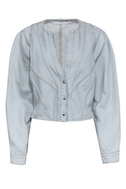 Current Boutique-IRO - Light Wash Denim Snap Button Jacket Sz 6
