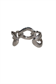 Current Boutique-IRO - Silver Hammered Chain Style Cuff Bracelet