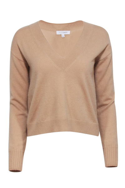 Current Boutique-Intermix - Beige Cashmere V-neck Sweater Sz XS