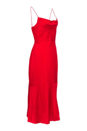 Current Boutique-Intermix - Red Silk Blend Sleeveless Cowl Neck Gown Sz 4