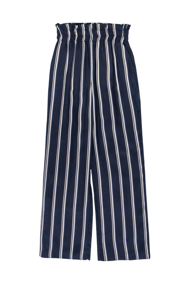 Current Boutique-Iris Setlakwe - Navy & White Stripe Smock Waist Pant Sz 0