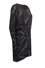 Current Boutique-Isabel Marant - Black w/ Silver & Black Sparkle Detail Shift Dress Sz 6