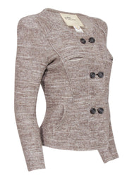 Current Boutique-Isabel Marant Etoile - Beige & Cream Blend Button Front Jacket Sz 2