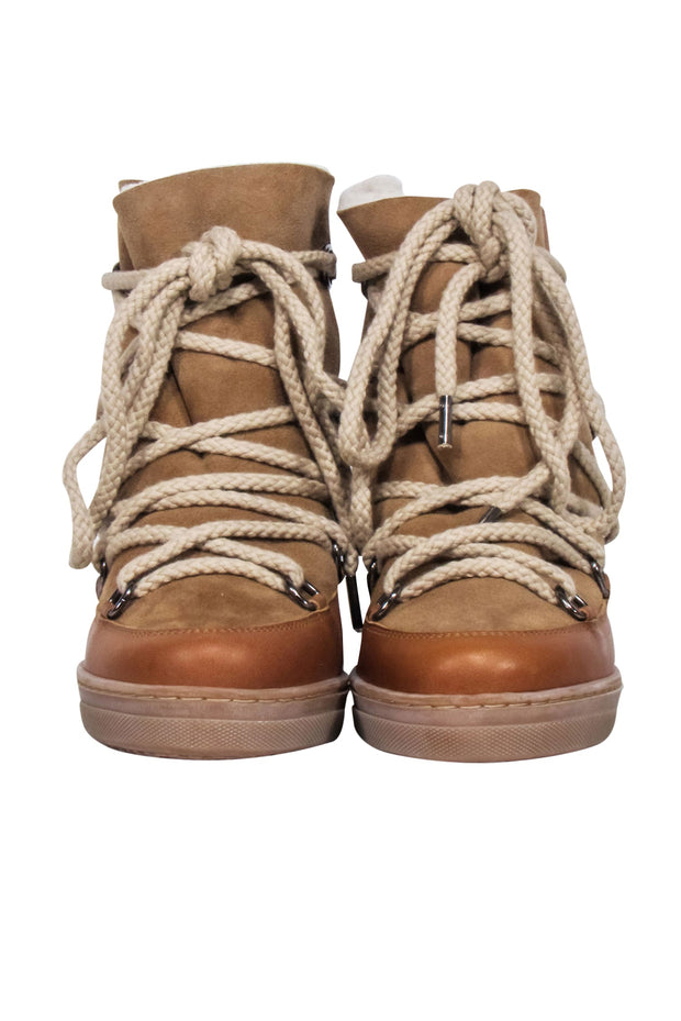 Current Boutique-Isabel Marant - Tan Leather " Nowles" Snow Boots Sz 6