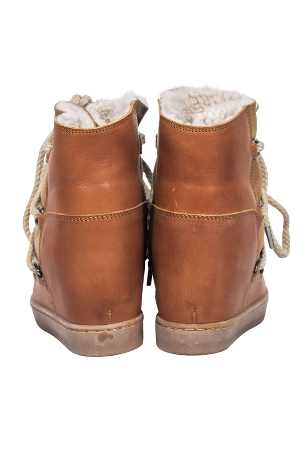 Current Boutique-Isabel Marant - Tan Leather " Nowles" Snow Boots Sz 6