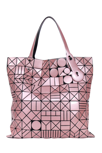 Current Boutique-Issey Miyake - Light Pink Geometric Paneled "Chord" Tote Bag