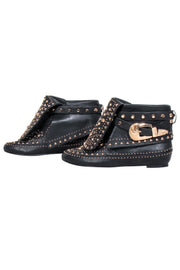 Current Boutique-Ivy Kirzhner - Black Leather Booties w/ Bronze Studs Sz 9