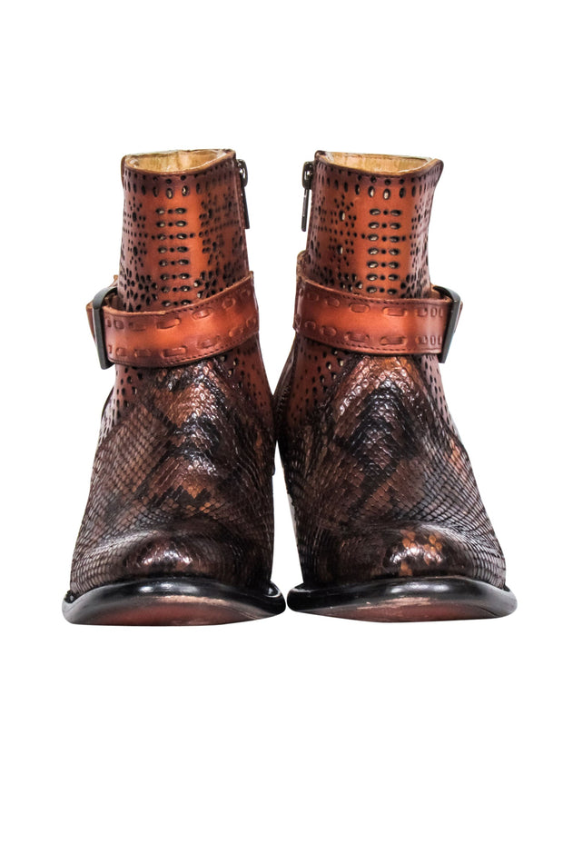 Current Boutique-JB Dillion - Tan & Brown Leather Short Boots Sz 7