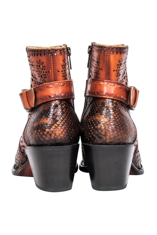 Current Boutique-JB Dillion - Tan & Brown Leather Short Boots Sz 7