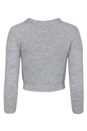 Current Boutique-J. Crew - Grey Fuzzy Wool Blend Cardigan Sz S
